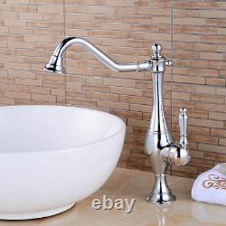 Chrome Brass Basin Mixer Sink Kitchen Faucet Spout Classical Vase Tap US