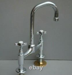 Chrome Deck Mounted Mixer Taps Ideal Belfast Sink Reclaimed & Refurbished Taps
