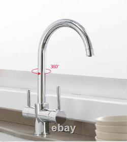 Chrome Drinking Faucet Supply Spout Sink Mixer RO Filter 3 Way Kitchen Tap US