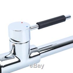 Chrome Kitchen Sink Faucet Swivel Spout Single Hole Mixer Tap Pull Down Sprayer