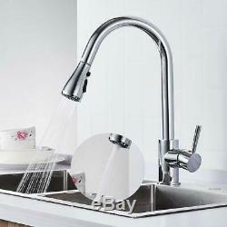 Chrome Kitchen Sink Faucet with Pull Out Sprayer Single Handle Mixer Tap Cover