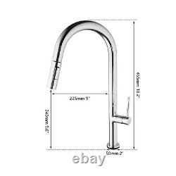 Chrome Kitchen Sink Mixer Tap Touch Free Hand Sensor Deck Mount Pull Out Faucet