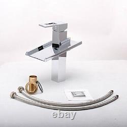 Chrome LED Waterfall Colors Changing Bathroom Basin Mixer Sink Faucet HDD725H
