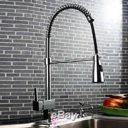 Chrome Pull Down Spray Kitchen Sink Faucet with Swivel Mixer Tap for Vessel A83