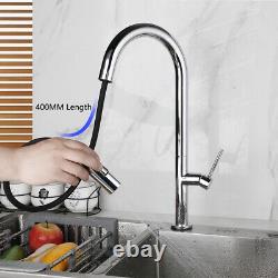 Chrome Touch Sensor Kitchen Sink Faucet Pull Out Sprayer Swivel Mixer Tap