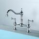 Classical Chrome Kitchen Faucet Widespread Vanity Basin Sink 2Holes Mixer Tap
