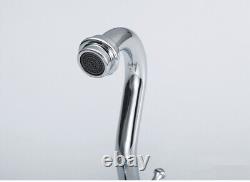 Classical Chrome Kitchen Faucet Widespread Vanity Basin Sink 2Holes Mixer Tap