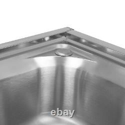 Commercial 304 Stainless Steel Sink Kitchen Handmade Wash Table 2 Bowls withTap