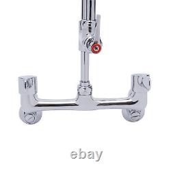 Commercial 360° Faucet Wall Mount Kitchen Sink Mixer Tap Adjustable Restaurant