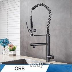 Commercial Heavy Duty Pre-Rinse Spring Kitchen Faucet with Pull Down Sprayer Tap