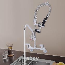 Commercial Kitchen Faucet Adjustable 360° Sink Sprayer Wall Mount Mixer Taps