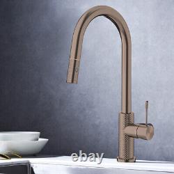 Commercial Kitchen Sink Faucet Pull Out Sprayer Mixer Tap Brushed Bronze