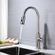 Commercial Kitchen Sink Faucet Pull Out Sprayer Mixer Tap Brushed Nickel&Cover