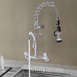 Commercial Kitchen Sink Faucet with Sprayer 360° Rotation Pull Down Mixer Tap US