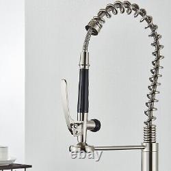 Commercial Kitchen Sink Faucet with Sprayer Swivel Single Handle/Hole Deck Mount