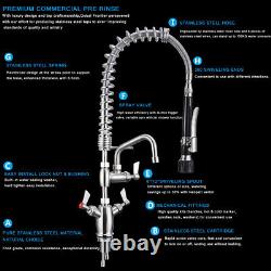 Commercial Kitchen Sprayer Faucet with Dual Function Pull Down Spray Head