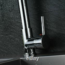 Commercial LED Kitchen Sink Faucet Pre-Rinse Pull Down Sprayer Chrome Mixer Tap
