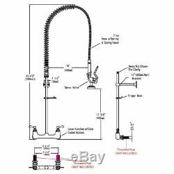 Commercial Pre-Rinse Kitchen Sink Faucet Down Sprayer Mixer Tap Dishwashin