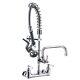 Commercial Pre-Rinse Kitchen Sink Faucet with Sprayer 8Center Wall Moount Mixer