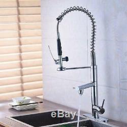 Commercial Pre-rinse Spring Kitchen Sink Faucet Pull Down Spray Mixer Tap Swivel