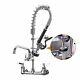 Commercial Sink Faucet Kitchen Center Wall Mount Pull Down Sprayer Heavy Duty