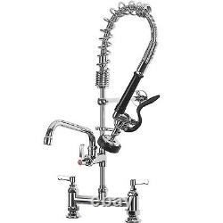 Commercial kitchen Sink Faucet Brass 26Height 8 Add-on Spout Deck Mounted