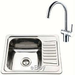 Compact 1.0 Bowl Reversible Drainer Kitchen Sink & Monobloc Mixer Tap (KST098)