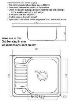 Compact 1.0 Bowl Reversible Drainer Kitchen Sink & Monobloc Mixer Tap (KST098)