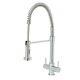 Cooke & Lewis Ithaca Chrome finish Kitchen Twin lever tap