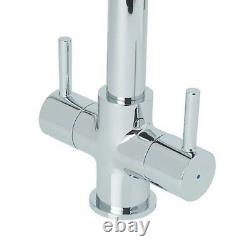Cooke & Lewis Ithaca Chrome finish Kitchen Twin lever tap