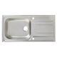 Cooke & Lewis Lyell 1 bowl Linen Finish Stainless steel Sink & drainer