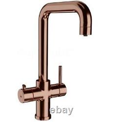 Copper Instant Boiling Water Dispenser Tap 3 in 1 Kitchen Faucet Hot & Cold