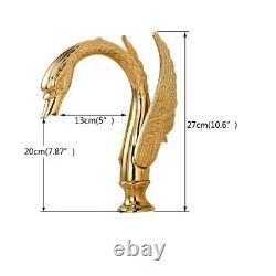 Crystal Handle Deck Faucet Golden Swan Shape Widespread Hot Cold Water Mixer New