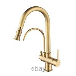 Deck Mounted Faucets Pull Out Hot Cold Water Filter Tap Three Ways Sink Mixer