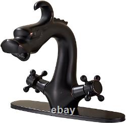 Dragon Shape Oil Rubbed Bronze Two-Handle One Hole Bathroom Sink Mixer Tap Fauce