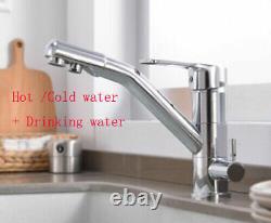 Drinking Water Faucet Supply Spout Sink Mixer Filter RO 3 Way Kitchen Tap US