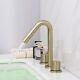 Dual Handles Bathroom Mixer Tap Brushed Gold Brass Three Holes Sink Basin Faucet