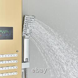 ELLO&ALLO Gold Shower Panel Tower LED Shower System Massage Body Jets Mixer Tap