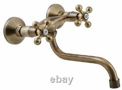 Elegant'S' Type Antique Brass Bathroom Tap Kitchen Faucet Ancient Retro Heads