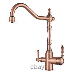 Farmhouse 3 Way Kitchen Faucet 3-in-1 Filtered Water Sink Mixer Antique Copper