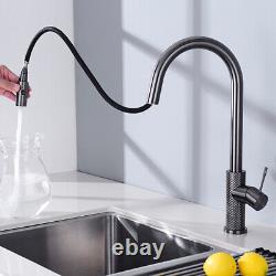 Faucet Kitchen Sink Pull Down Sprayer Single Hole Mixer Tap Bronze Brass Modern