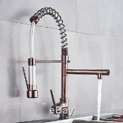 Faucet kitchen Sink Tap Copper Rose Gold Multi-function Spring Single Hole Mixer