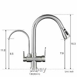 Filter Kitchen Faucet Drinking Water Sink Cold and Hot Mixer Tap Brushed Nickel