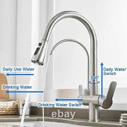 Filter Kitchen Faucet Drinking Water Sink Cold and Hot Mixer Tap Brushed Nickel