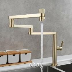Foldable Kitchen Faucet Single Handle Sink Tap Rotate Folding Spout Brass Mixer