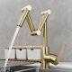 Folding Brass Kitchen Faucet Wash Basin Triple Joint Swing Arm Sink Mixer Tap