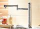Folding Mixer Tap Chrome Brass Kitchen Sink Faucet Swivel Spout Single Handles