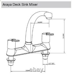 Francis Pegler Araya Lever Deck Mounted Kitchen Sink Mixer Tap 4S1210