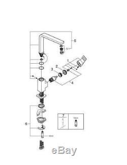 GROHE 31255000 Kitchen Tap Eurocube Single-lever Sink Mixer