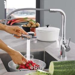 GROHE Essence New Pull Out Sink Mixer Tap with Dual Spray Brushed Nickel